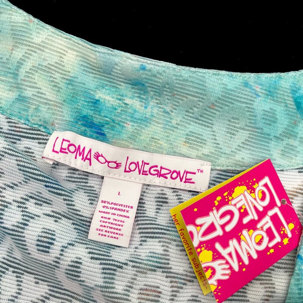 Leoma Lovegrove Open Cardigan Colorful Tropical Beach Cover Top Women L NWT - Picture 2 of 2